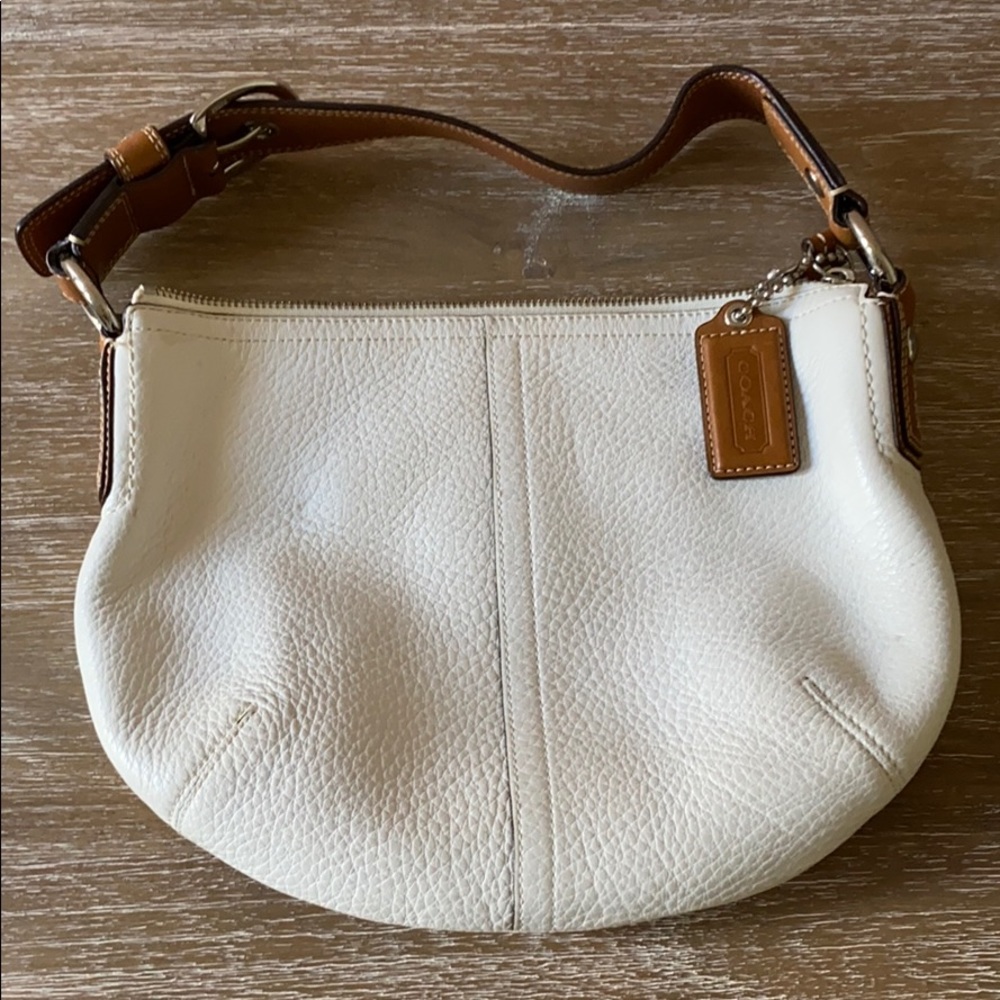 Coach White Pebbled Leather Purse